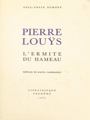 cover image of Pierre Louÿs